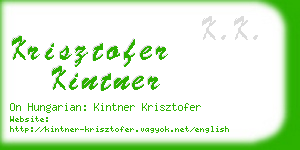 krisztofer kintner business card
